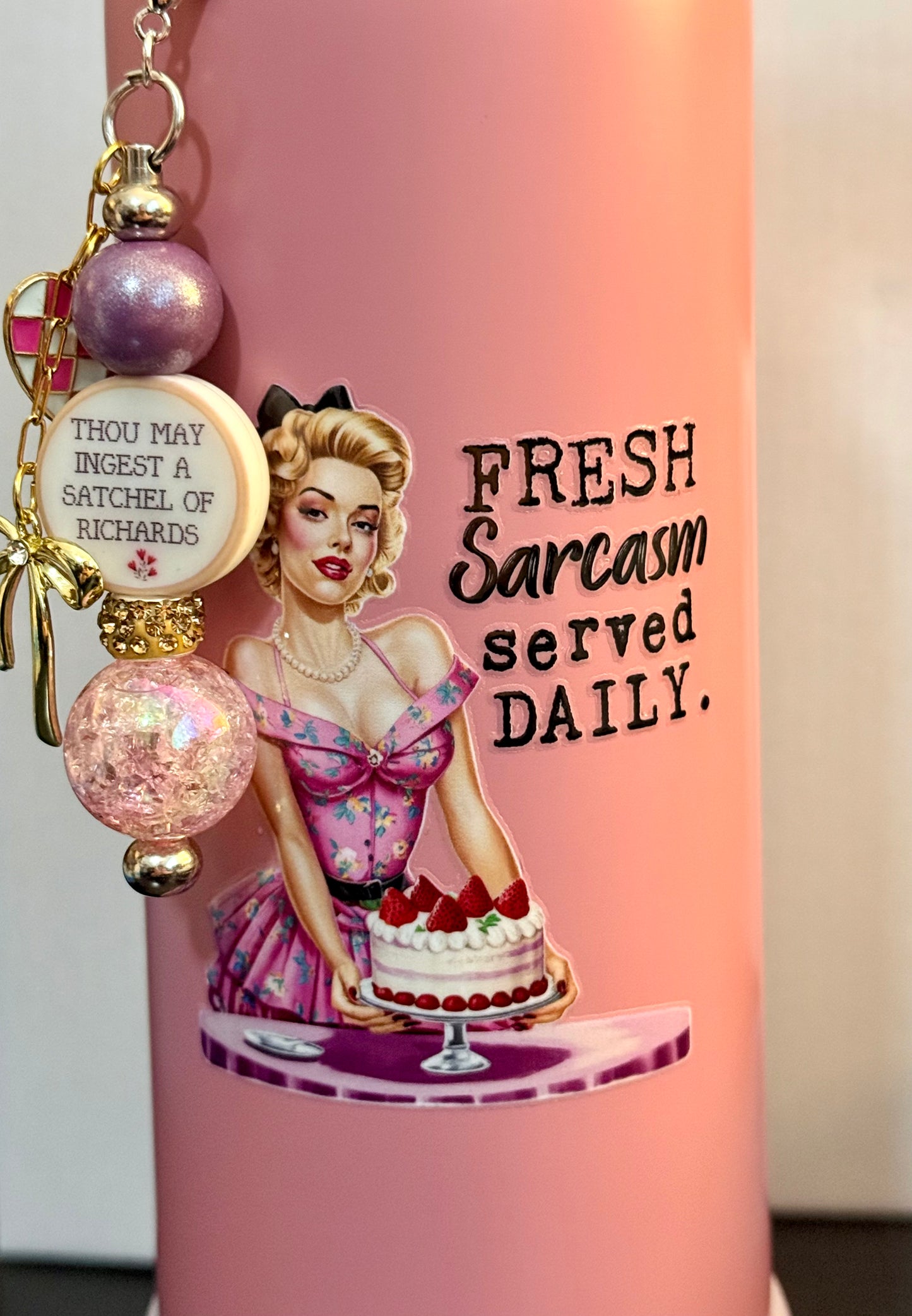 20oz Tumbler with straw charm and straw topper