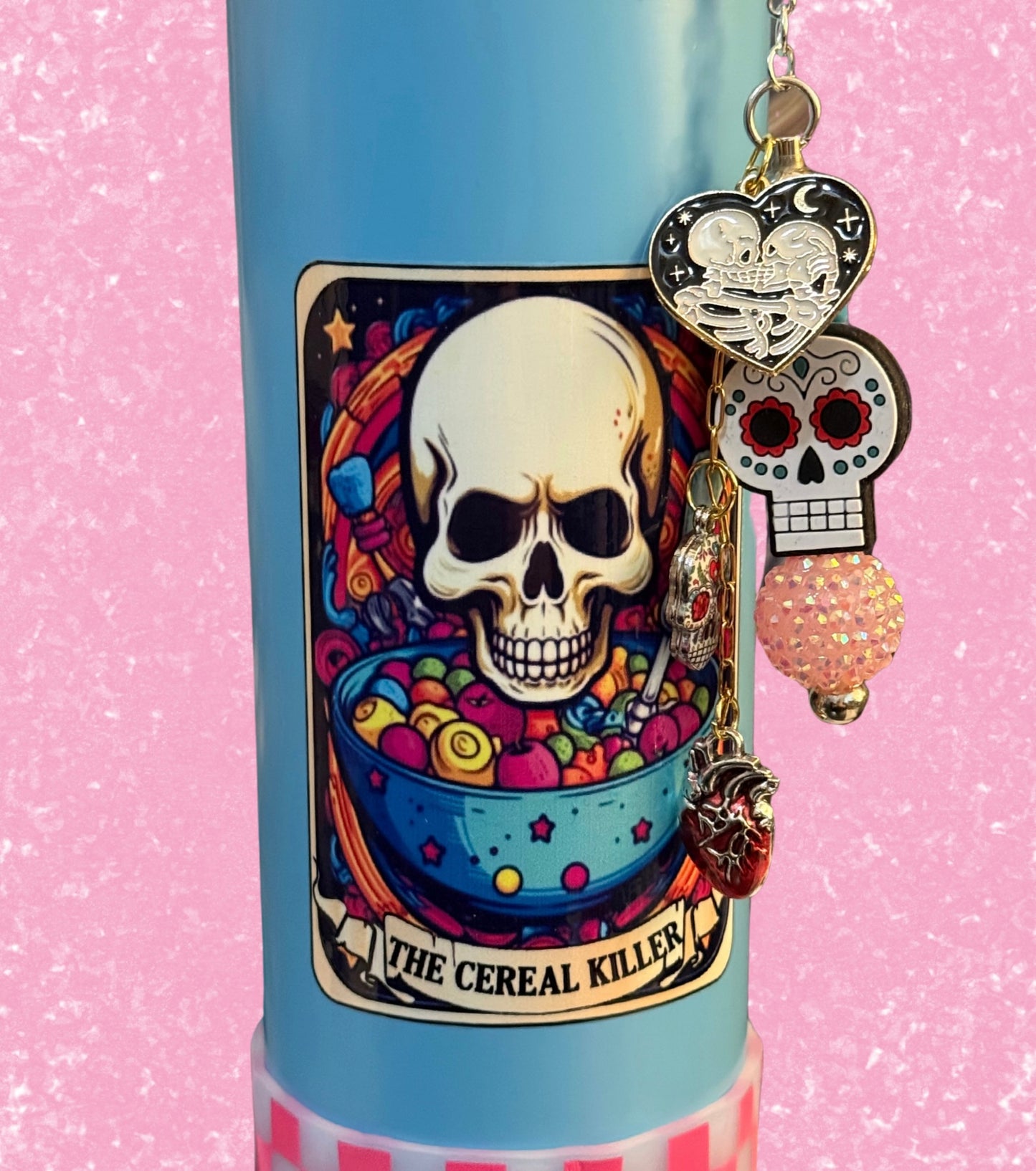 20oz Tumbler with straw charm and straw topper